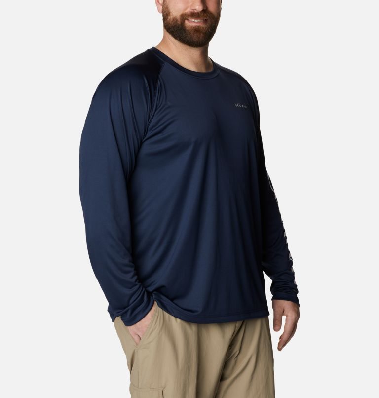 Men's Columbia Fork Stream Long Sleeve Sweatshirts Navy | Plus Size CA-GC8L0